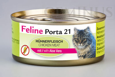 Mokra karma Feline Porta 21 dla dorosłych kotów – Mięso kurczaka z aloesem w zalewie