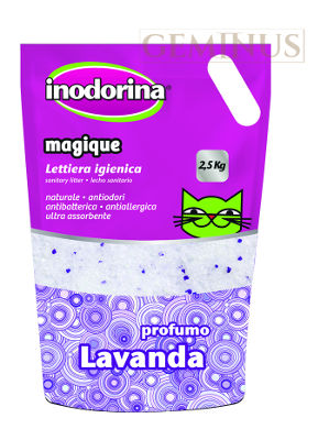 Inodorina Magigue Lettiera Igienica Profumo Lavanda – Żwirek dla kotów, o zapachu lawendy – Opakowanie 2,5 kg