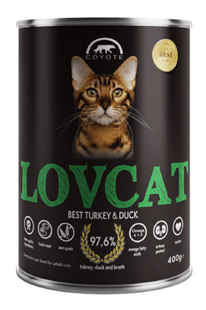 Mokra karma Coyote LovCat Best Turkey & Duck dla kotów – Karma z indyka i kaczki
