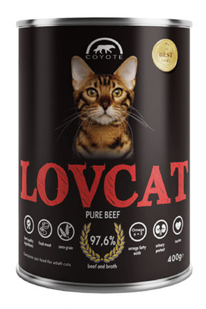 Mokra karma Coyote LovCat Pure Beef dla kotów – Karma z wołowiny