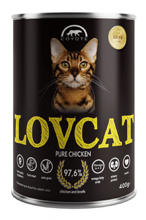 Mokra karma Coyote LovCat Pure Chicken dla kotów – Karma z kurczaka